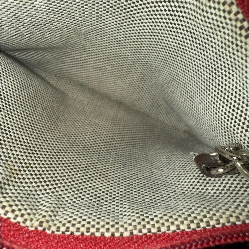 Dooney and Burke Red and White Wristlet Pouch